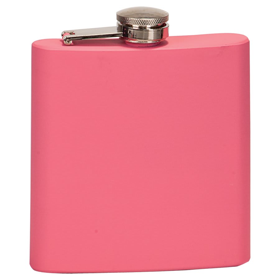 Matte Pink Laserable Stainless Steel 6 oz. Flask