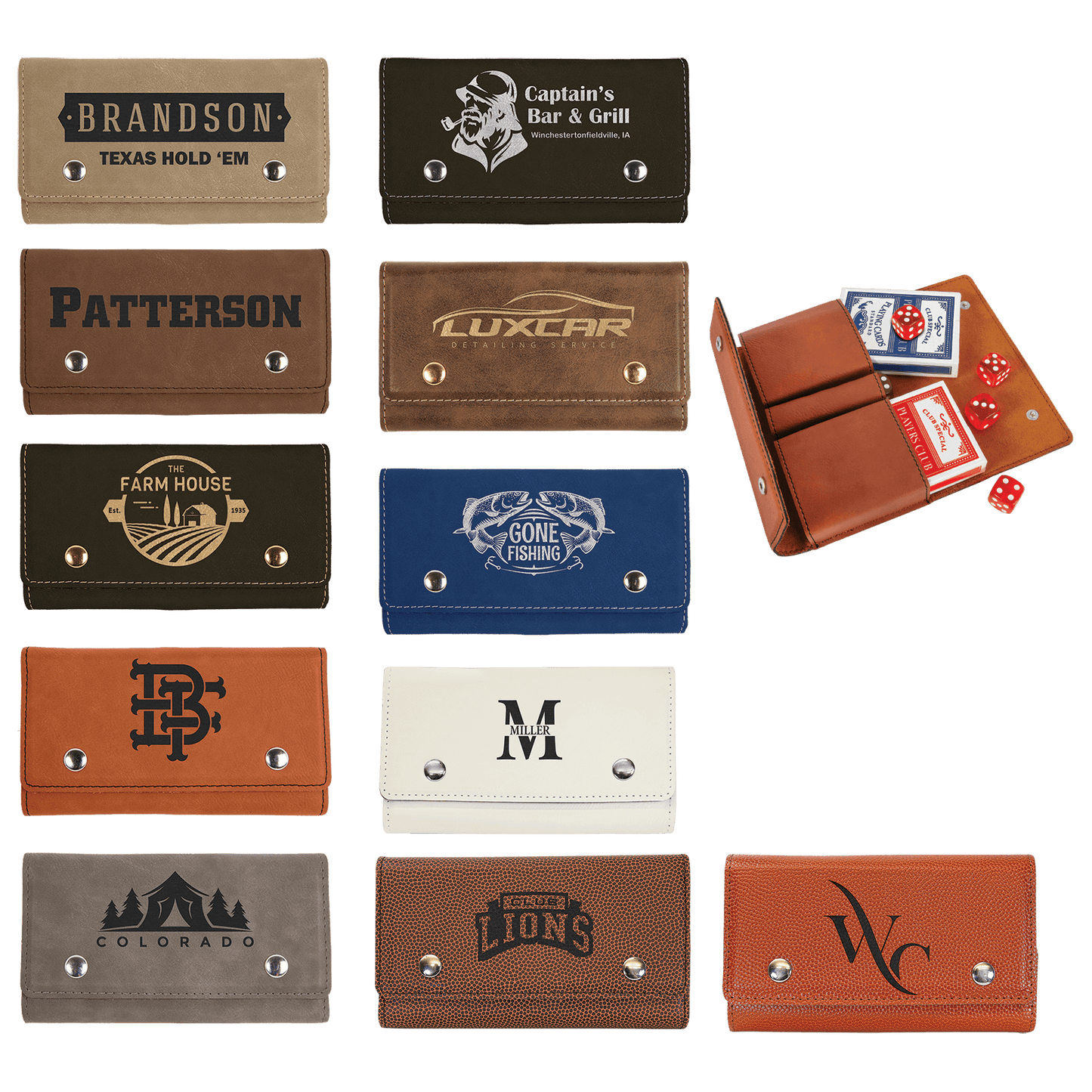 Leatherette Card & Dice Set