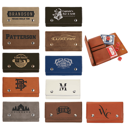 Leatherette Card & Dice Set