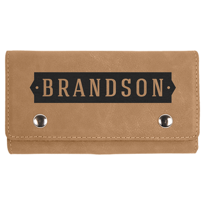 Light Brown Laserable Leatherette Card & Dice Set