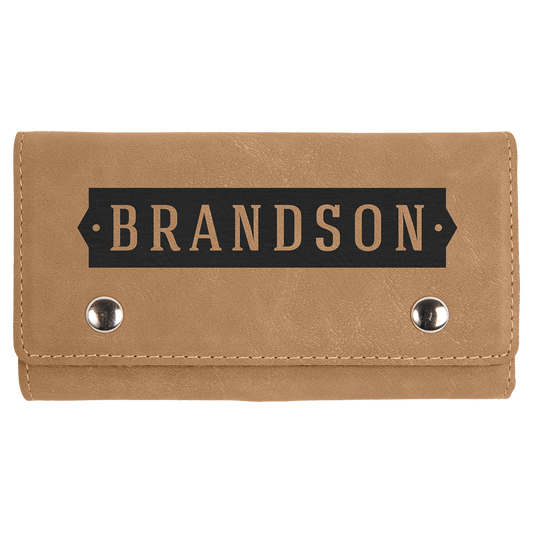 Light Brown Laserable Leatherette Card & Dice Set