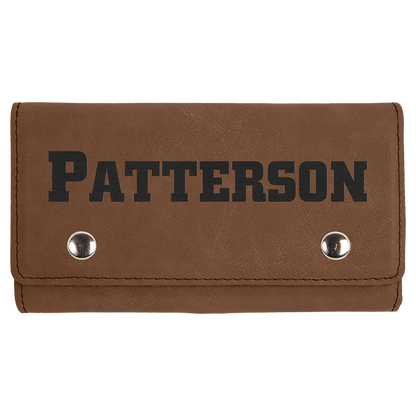 Dark Brown Laserable Leatherette Card & Dice Set