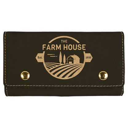 Black/Gold Laserable Leatherette Card & Dice Set