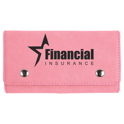 Pink Laserable Leatherette Card & Dice Set