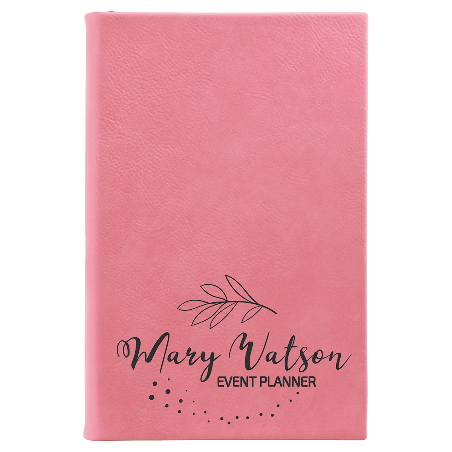 Pink 5 1/4" x 8 1/4" Laserable Leatherette Sketch Book with Unlined Notepad