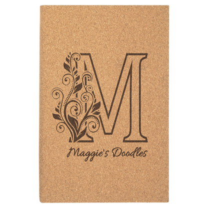 5 1/4" x 8 1/4" Cork Sketch Book with Unlined Notepad