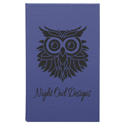 Purple 5 1/4" x 8 1/4" Laserable Leatherette Sketch Book with Unlined Notepad