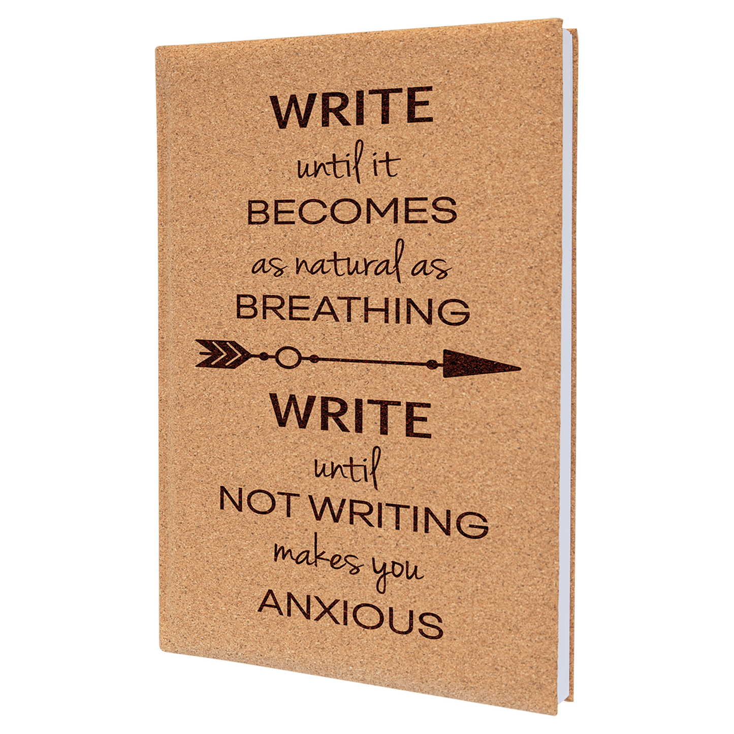 Cork 7" x 9 3/4" Laserable Leatherette Journal with Lined Notepad