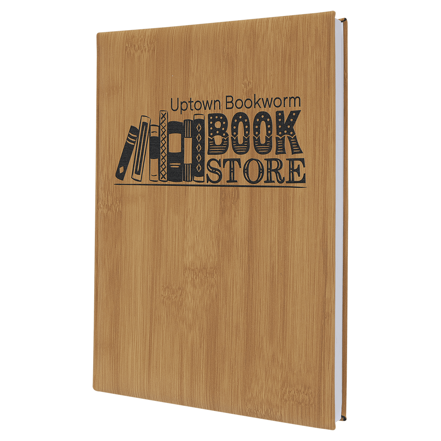 Bamboo 7" x 9 3/4" Laserable Leatherette Journal with Lined Notepad