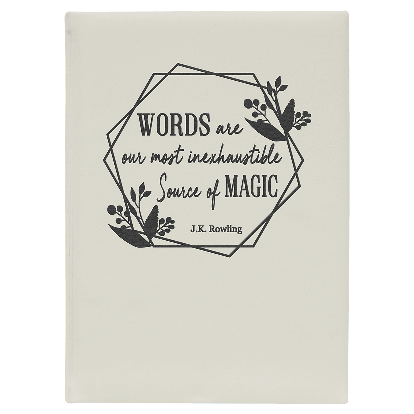 White/Black 7" x 9 3/4" Laserable Leatherette Journal with Lined Notepad