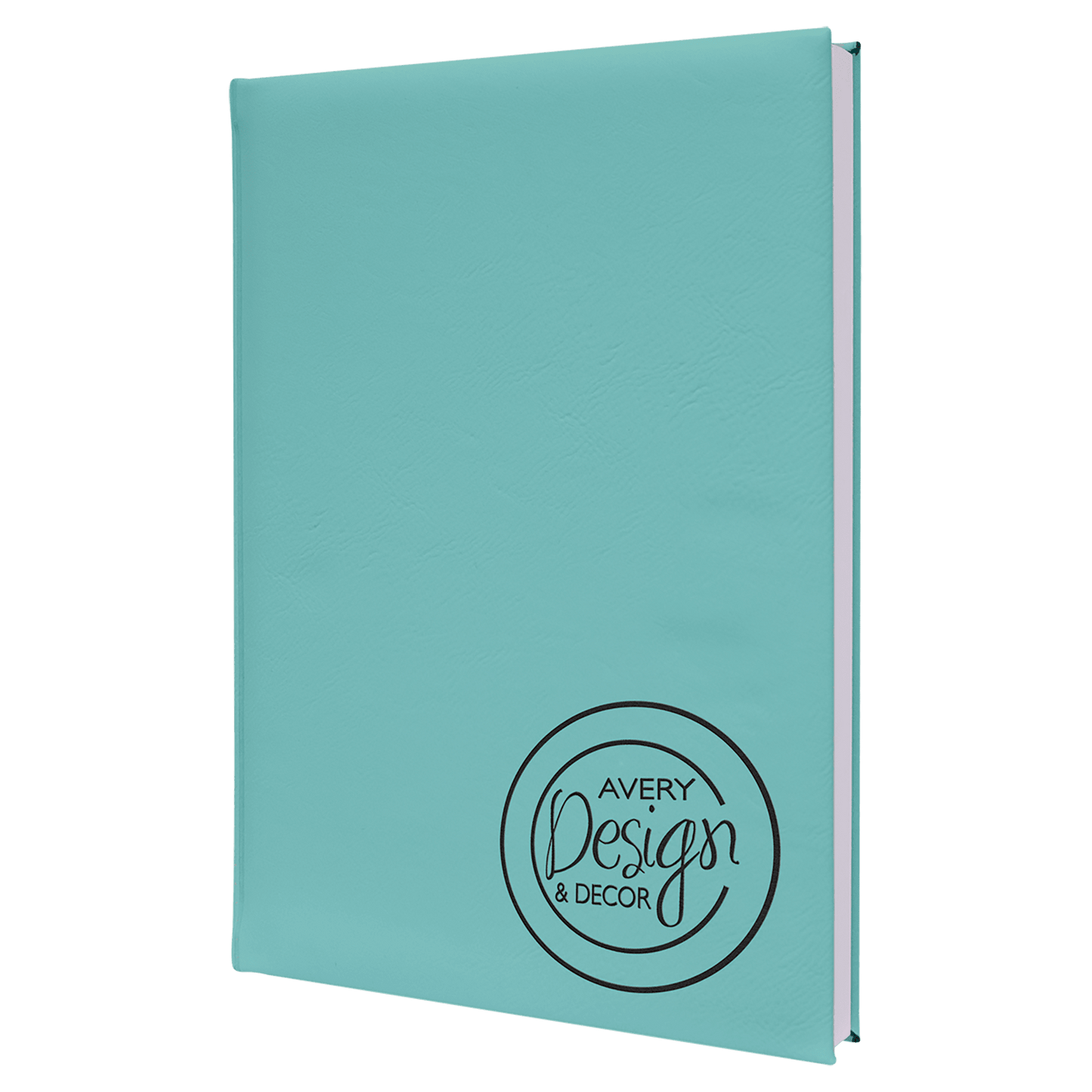 Teal 7" x 9 3/4" Laserable Leatherette Sketch Book with Unlined Notepad