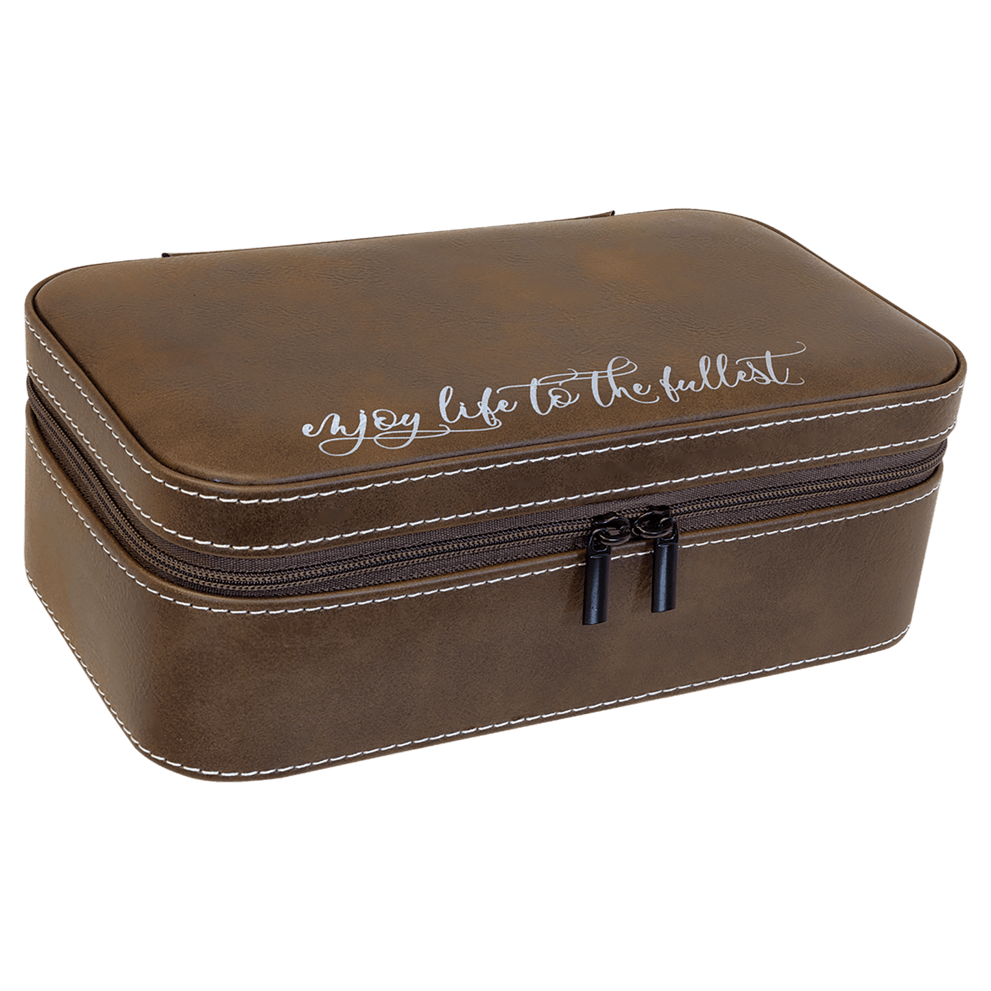 Rustic/Silver 7 1/2" X 4 1/2" Laserable Leatherette Jewelry Box