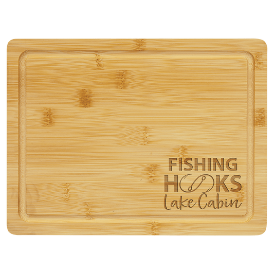 11 1/2" x 8 3/4" Bamboo Cutting Board with Drip Ring