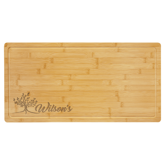 23 3/4" x 12" Bamboo Cutting Board with Drip Ring