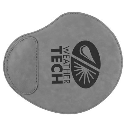 Gray 9" x 10 1/4" Laserable Leatherette Mouse Pad