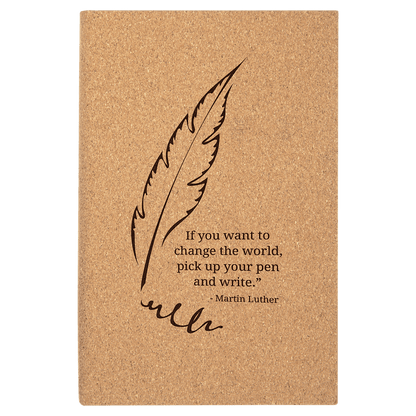 5 1/4" x 8 1/4" Cork Journal with Lined Notepad