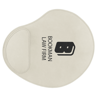 White 9" x 10 1/4" Laserable Leatherette Mouse Pad