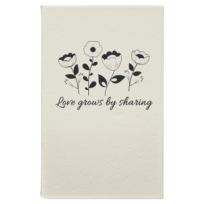 White/Black 5 1/4" x 8 1/4" Laserable Leatherette Journal with Lined Notepad