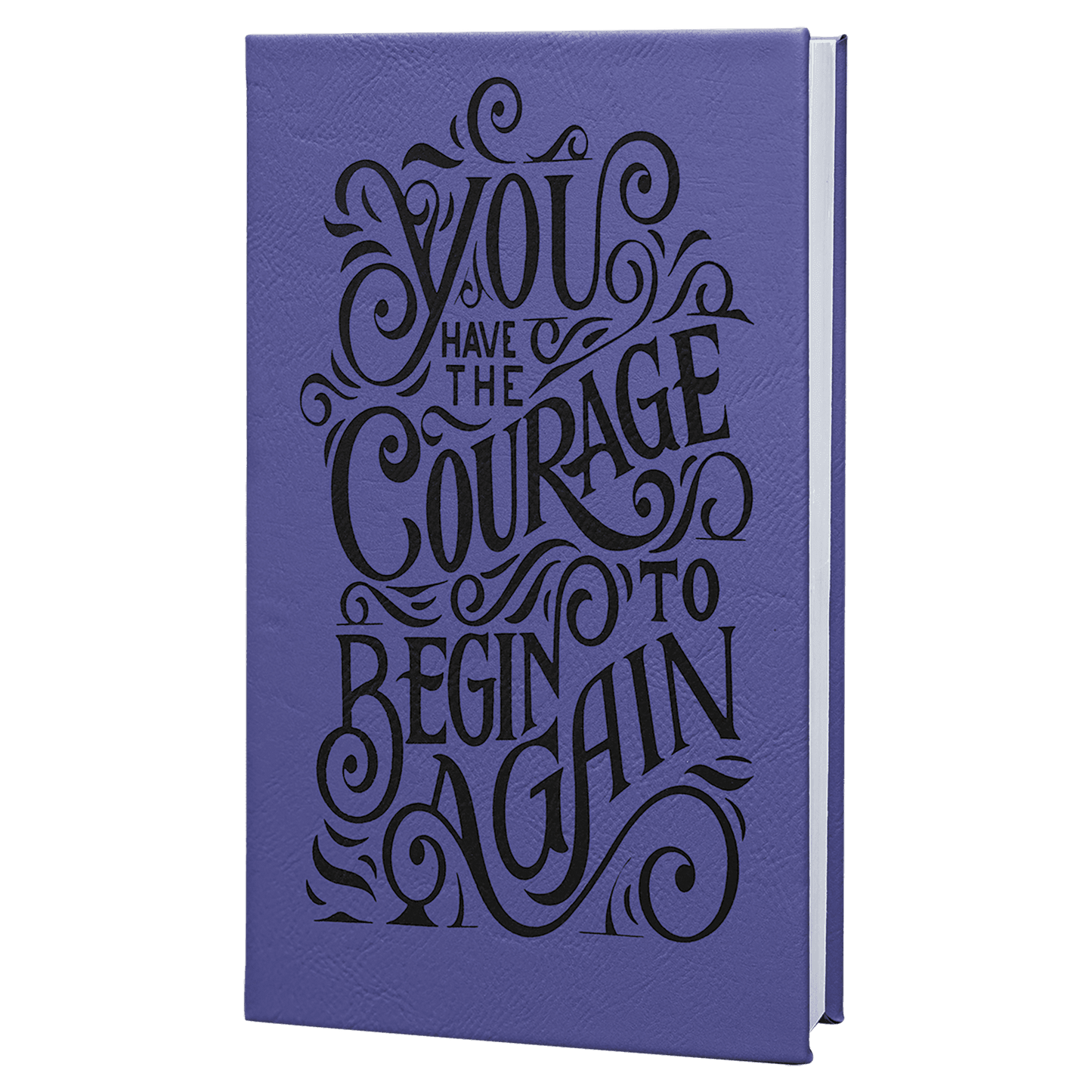 Purple/Black 5 1/4" x 8 1/4" Laserable Leatherette Journal with Lined Notepad