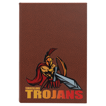 Football 5 1/4" x 8 1/4" Laserable Leatherette Journal with Lined Notepad