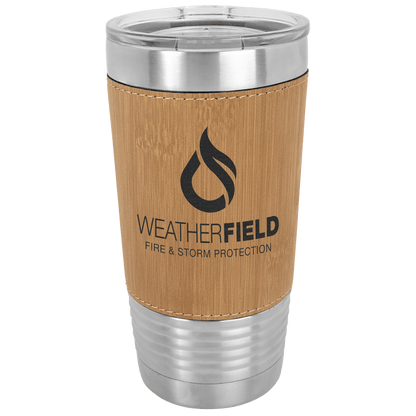 Bamboo Laserable Leatherette Polar Camel Tumbler with Clear Polar Camel 20 oz. Lid