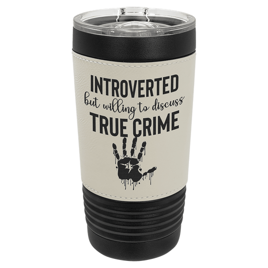 Black with White Polar Camel 20 oz. Leatherette Tumbler with Slider Lid