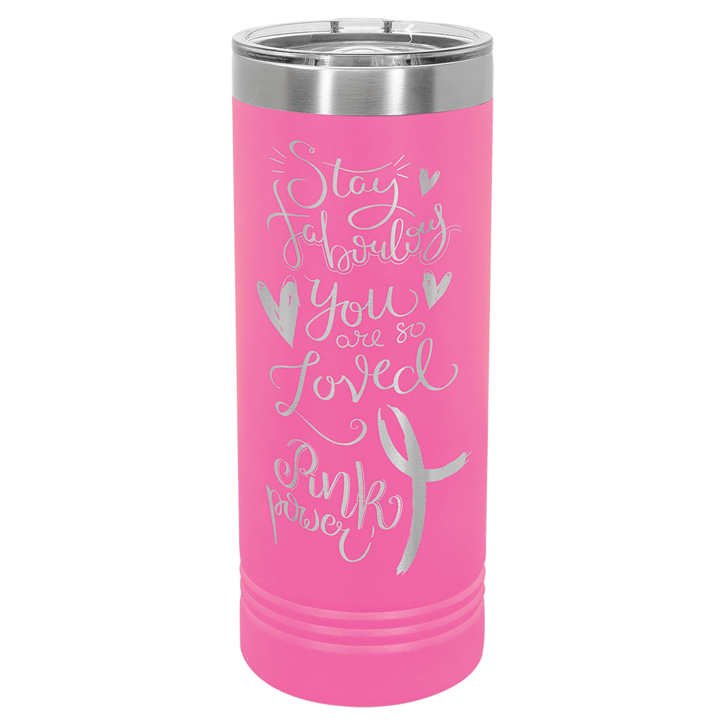 Pink Polar Camel 22 oz. Skinny Tumbler with Slider Lid