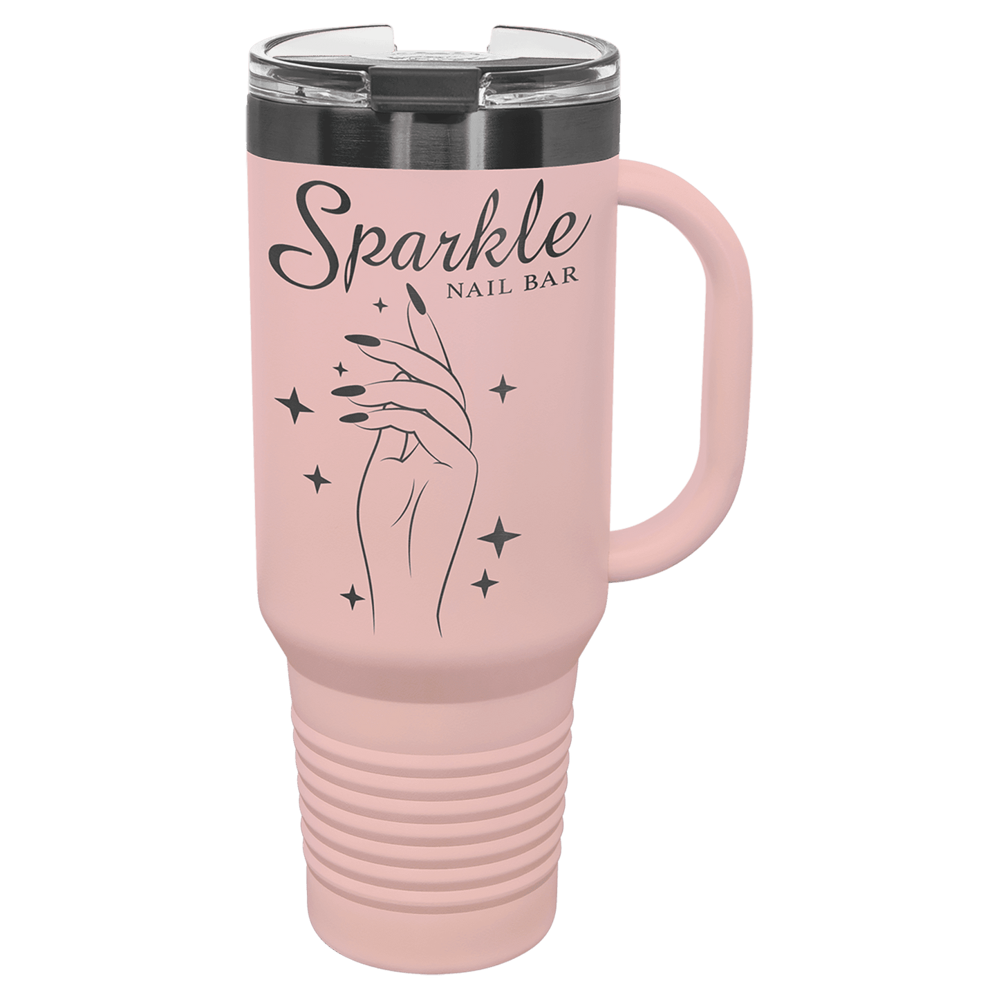 Blush/Ghost Black Polar Camel 40 oz. Travel Mug with Handle & Straw