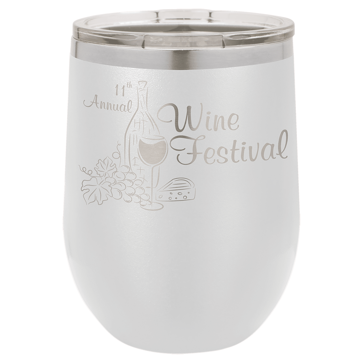 White Polar Camel 12 oz. Vacuum Insulated Stemless Wine Tumbler with Lid