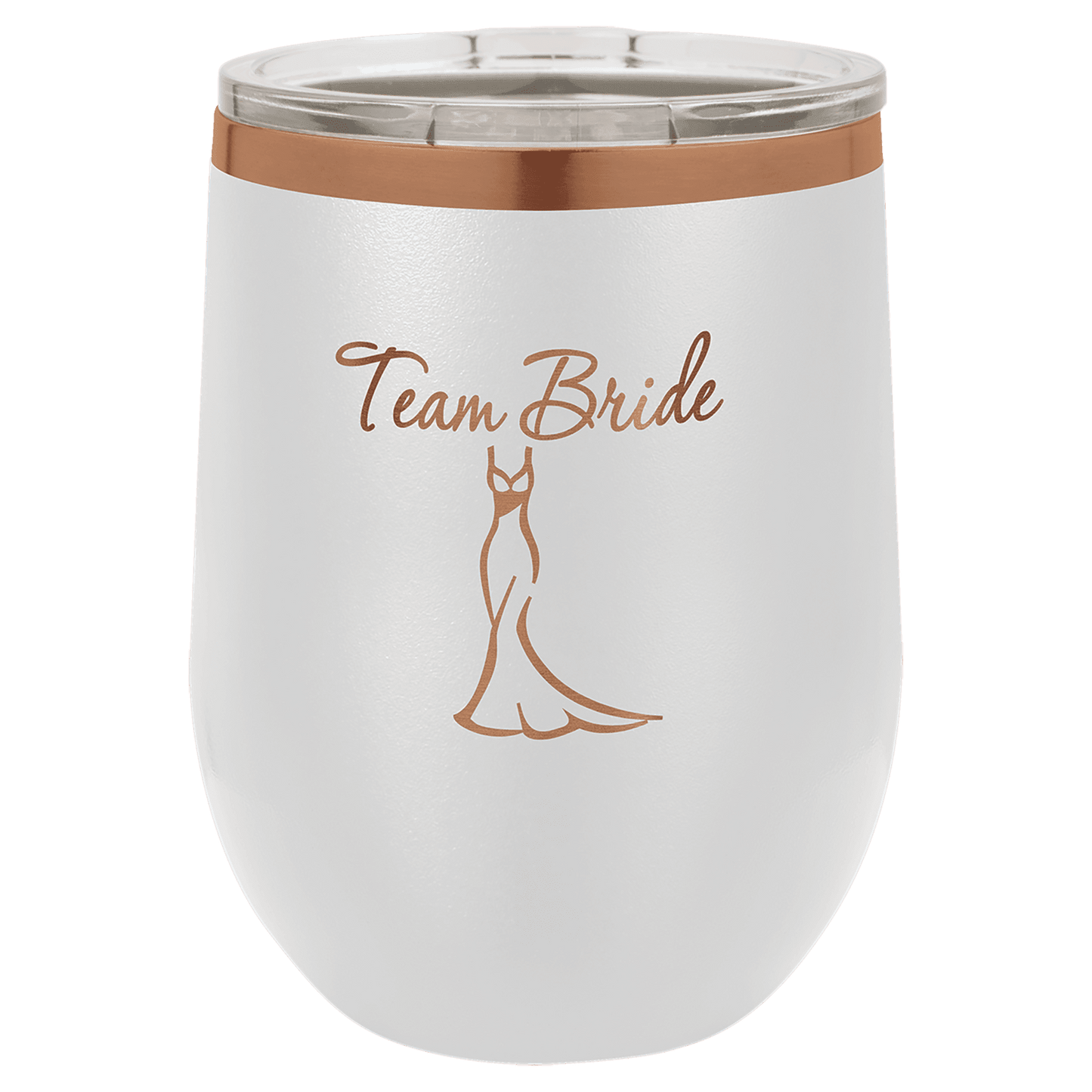 White/Rose Gold Polar Camel 12 oz. Stemless Wine Tumbler