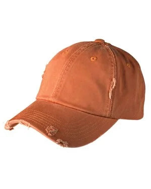 Custom Leather Patch Distressed Dad Hat – District DT600