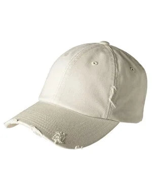 Custom Leather Patch Distressed Dad Hat – District DT600