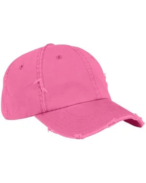 Custom Leather Patch Distressed Dad Hat – District DT600